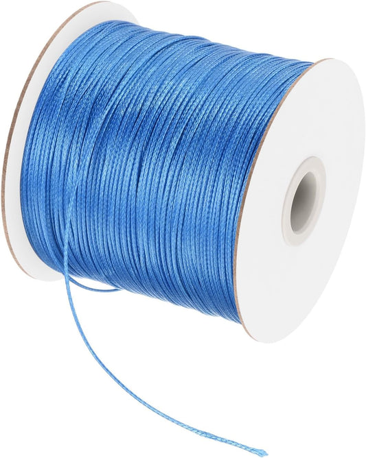 MECCANIXITY Waxed Cord 0.5mm Waxed Polyester Cord 175 Yard Wax String for Bracelet Making, Necklaces, Beading, Jewelry Making and DIY Crafts(Bright Blue)