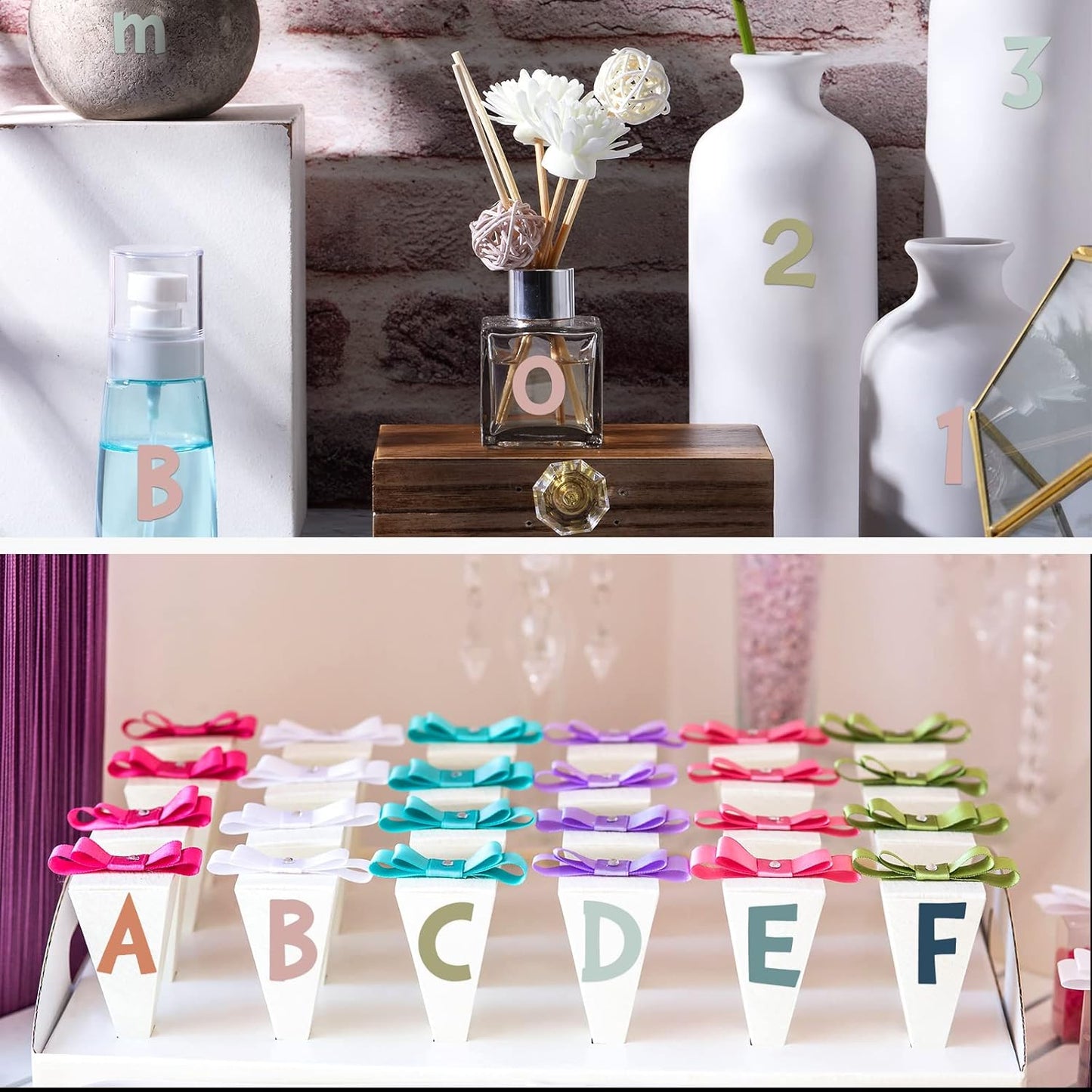 TaoBary 544 Pcs 2 Inch 16 Sheets Large Letter Stickers, Upper and Lower Case, Adhesive Vinyl Alphabet Sticker for Bulletin Board, Poster, Bottle, DIY, Notebook(Black, White, Rainbow, Gray Tone,2 Inch)