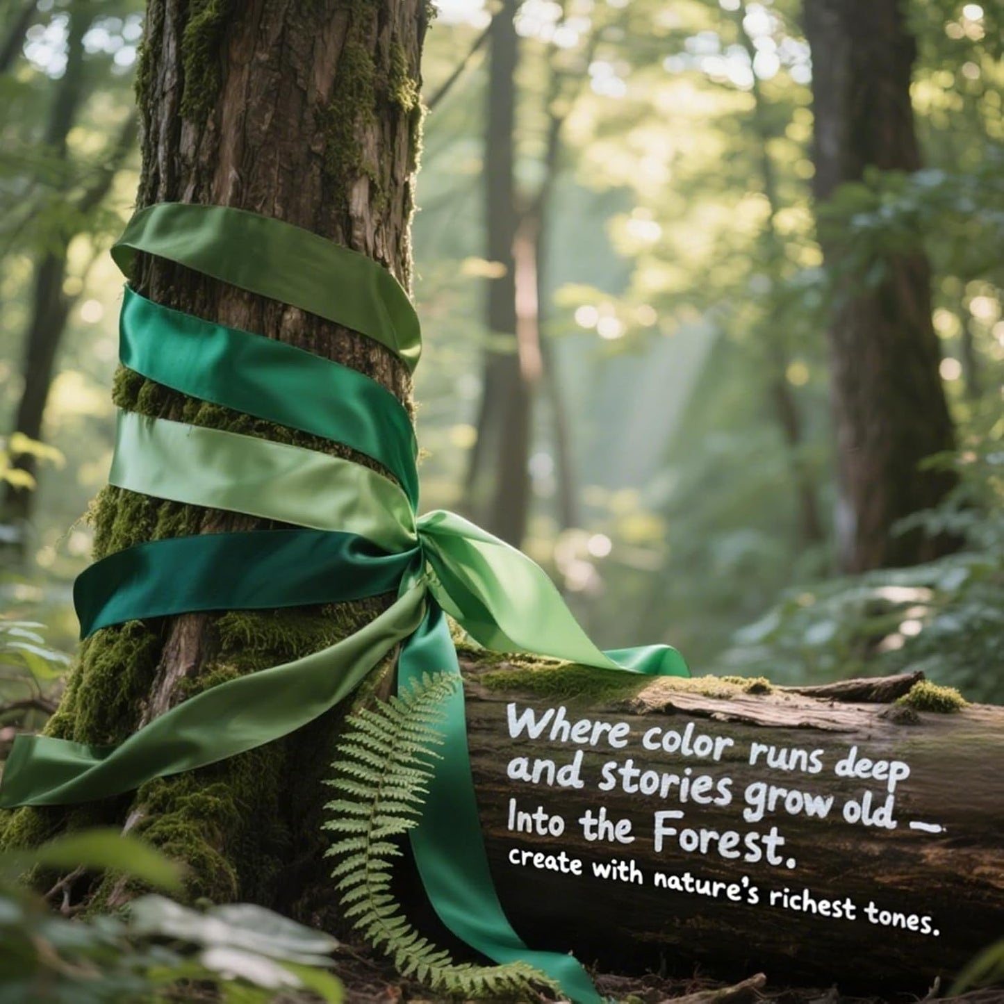 Assorted Green Satin Ribbon 1 Inch Set, 50 Yards Double Faced Pack, Into The Forest 10 Colored Ribbon Bulk for Gift Wrapping, Crafts, Flower Bouquet, Eco Environment, Earthy Day, Forest Wedding