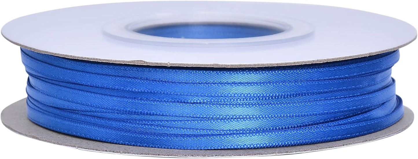 YAMA Royal Blue Double Faced Satin Ribbon 1/8 Inch 100 Yards Ribbon for Gift Wrapping Crafts Hair Bows Wedding Party Decoration