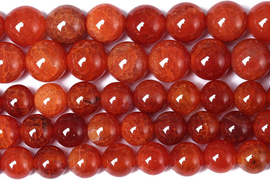 8mm 45pcs Natural Red Dragon Vein Agate Stone Beads for Jewelry Making Energy Healing Round Beads DIY Bracelet Necklace Accessories 15" (8mm, Red Dragon Vein Agate)