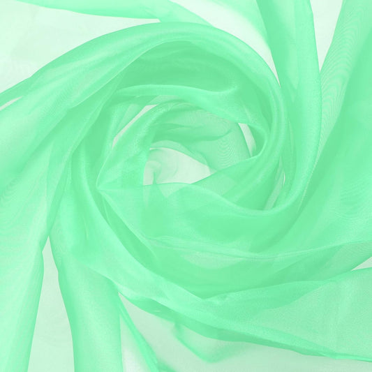 MECCANIXITY Iridescent Sheer Organza Fabric, 2 Yards x 59 Inches Solid Holographic Shiny Fabric Organza Cloth for Wedding, Curtains, Costume, Photo Background, Mint Green