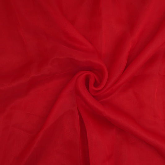 Organza Fabric 10 Yard Bridal Solid Sheer Bolt for Home Décor, Table Décor, Bridal, Fashion, Crafts, Decorations Silky Shiny Organza 44" - (10 Yard, Red)