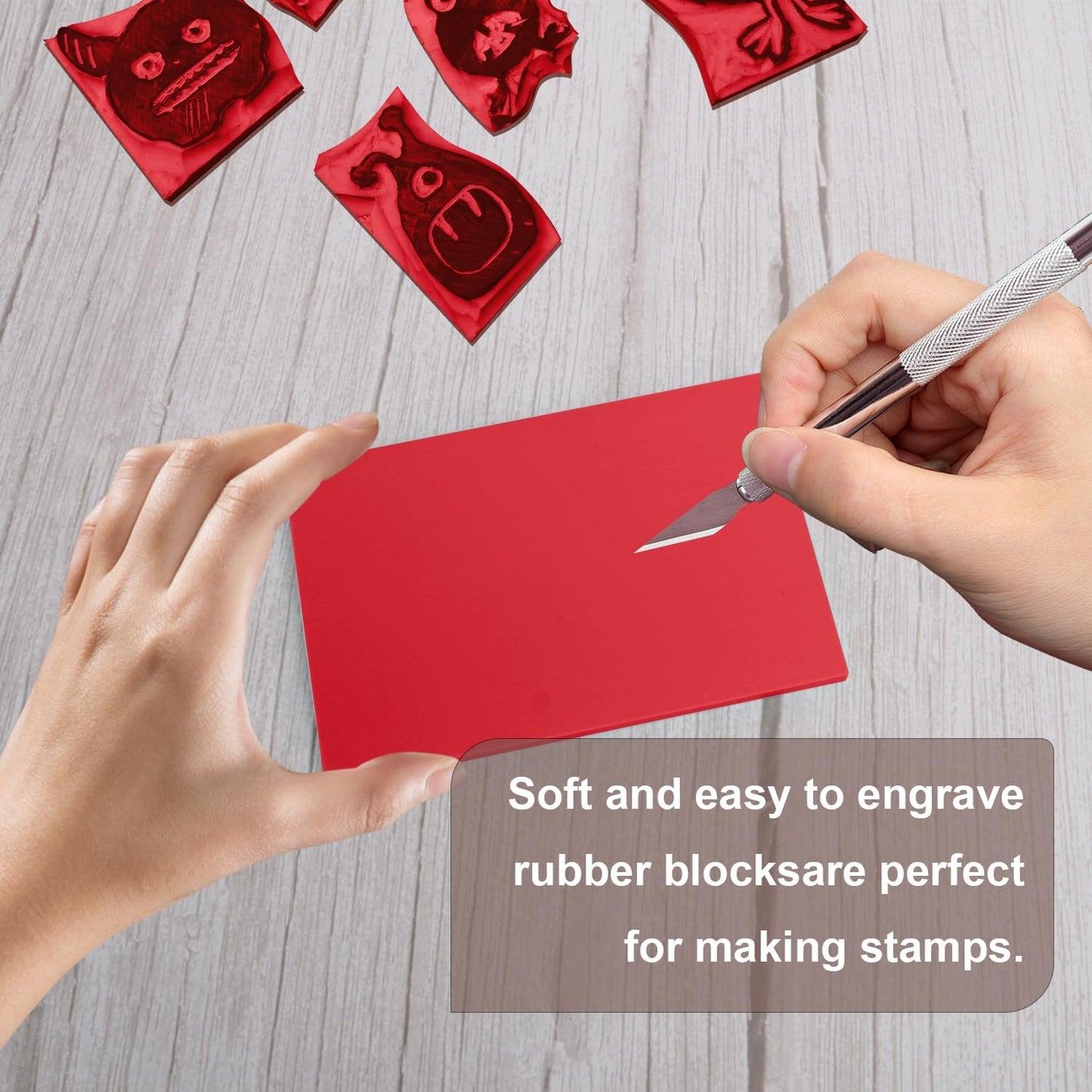 25 Pcs 4"x6" Rubber Carving Blocks, Linoleum Blocks, Stamp Carving Blocks for Printmaking, Linocut Artists, Crafts and More,red by KUKLIPJIM.