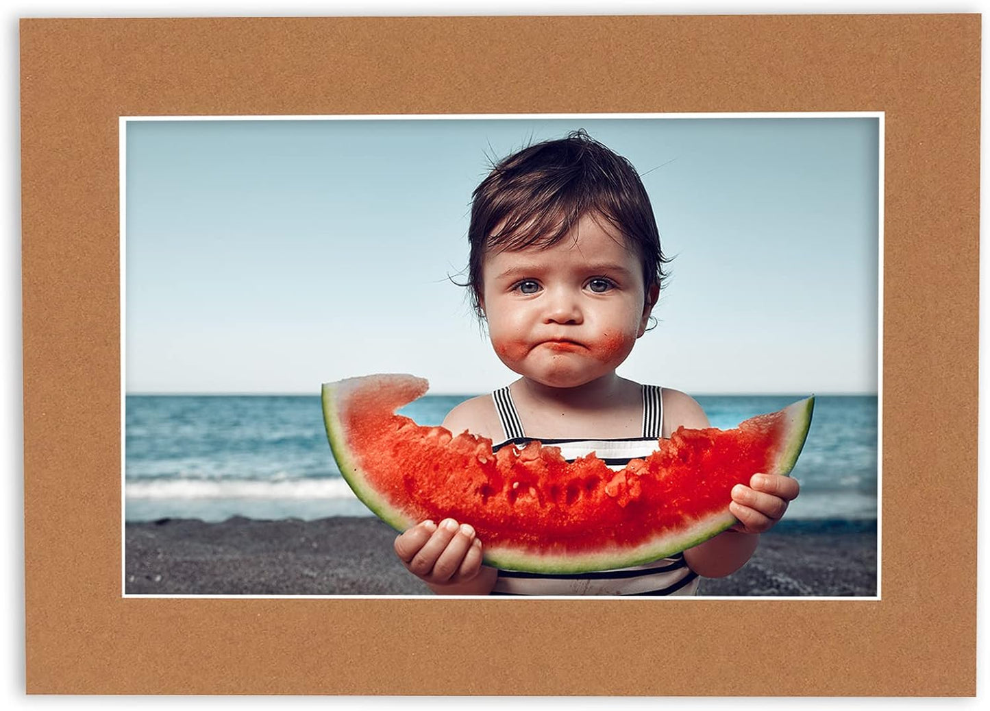 5.5x8.5 Mat for 8.5x11 Frame - Precut Mat Board Acid-Free Brown 5.5x8.5 Photo Matte for a 8.5x11 Picture Frame, Premium Matboard for Family Photos, Show Kits, Art, Picture Framing, Pack of 10 Mats