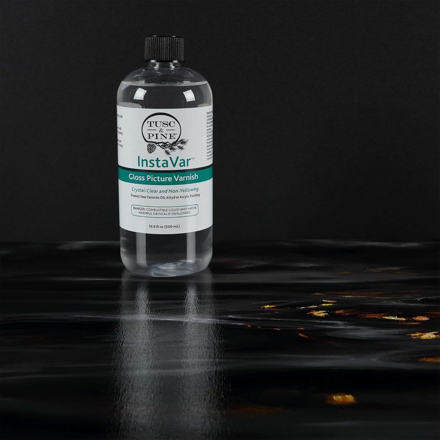 Tusc & Pine InstaVar™ Gloss Picture Varnish - Archival Quality Varnish for Oil, Alkyd, and Acrylic Artists - 33.8oz Bottle - 2 Pack