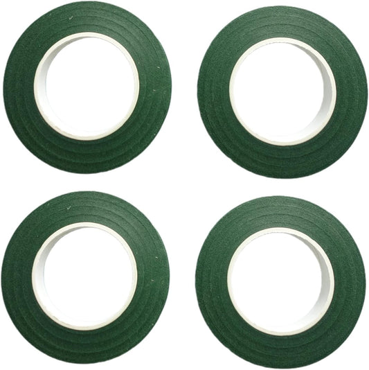 4 Rolls 1/2 Inch Floral Tapes Florist Wraps for Bouquet Stem and Flowers Making Craft Projects (30 Yards, Dark Green)