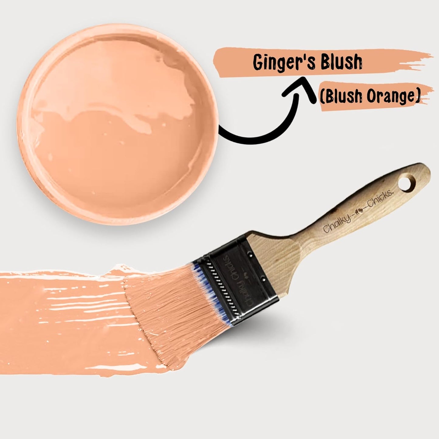 Chalky Chicks 8 Fl Oz Matte Gingers Blush Pink (Blush/Orange) Chalk Paint for Furniture Without Sanding - No Prep Furniture Paint No Sanding All in One for Crafts, Walls, Cabinet, Metal, Dresser