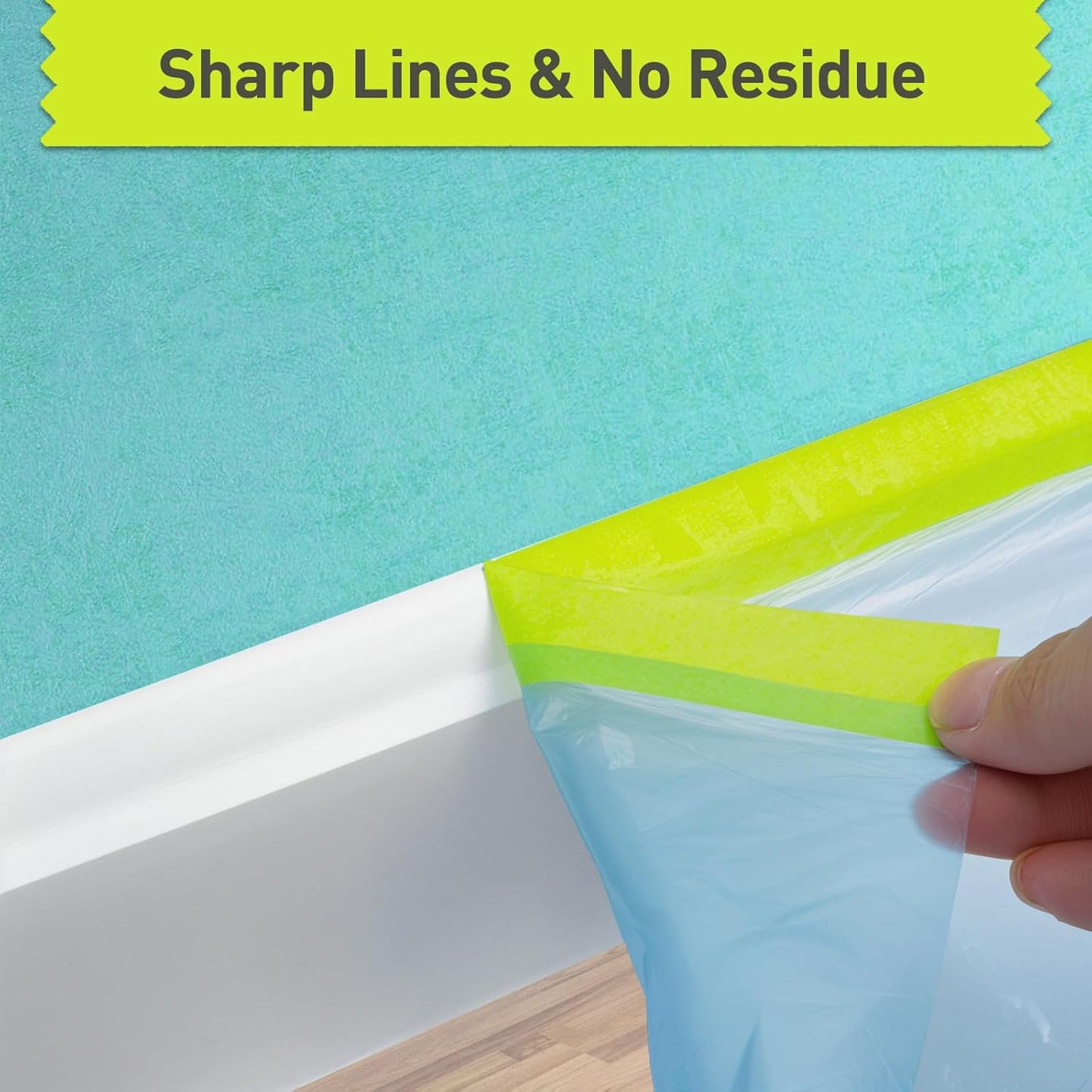 Pre-Taped Masking Film for Painting - 22" x 66' Painters Plastic Sheeting with Automotive Paint Tape and Drape for Covering Cars, Walls, Windows and Furniture Protection (5 Rolls)