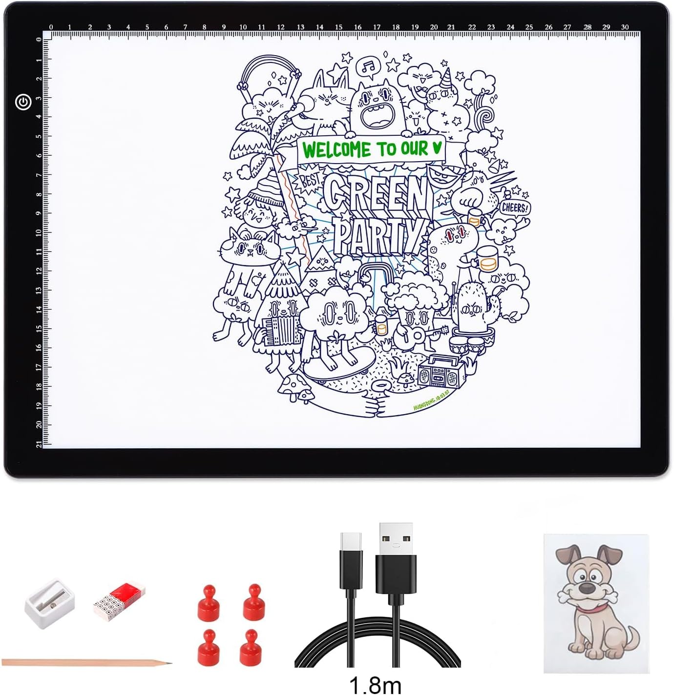 LUXJOYFUL A4 LED Tracing Light Box Board, Ultra-Thin Stepless Diamond Painting Light Board, Lightbox for Tracing and Drawing, Vinyl Weeding, Artist, Tattoo