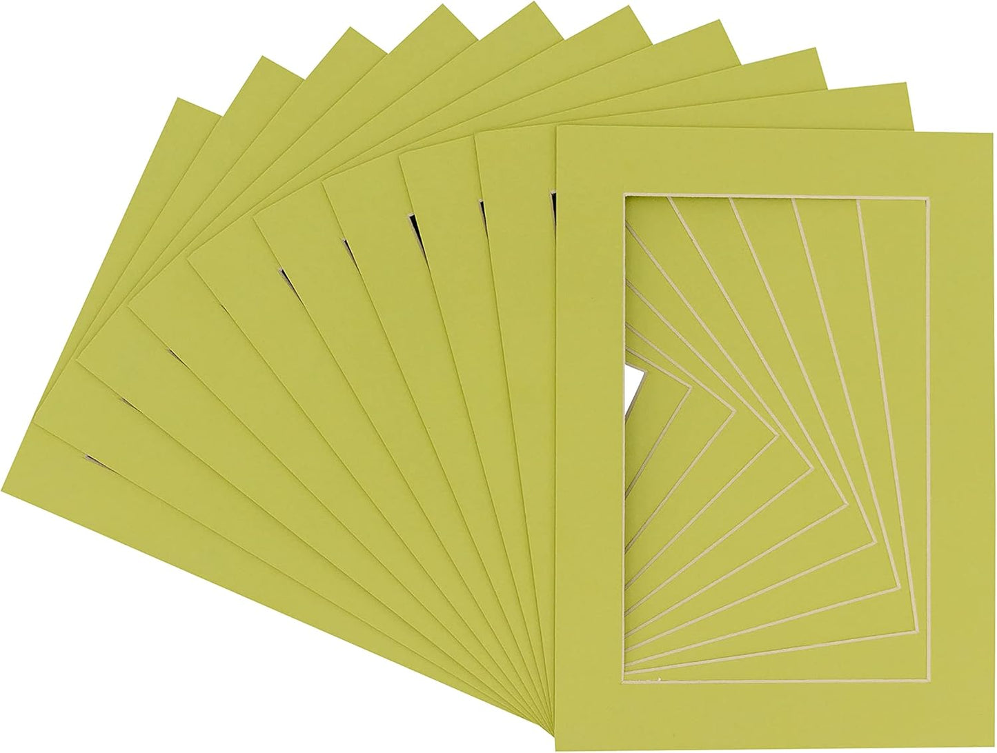 11x14 Mat for 8.5x11 Photo - Precut Pistachio Green Picture Matboard for Frames 11 x 14 Inches - Bevel Cut to Display Art 8.5 x 11 Inches - Acid Free Pack of 25 MATS with Backing Boards & Clear Bags
