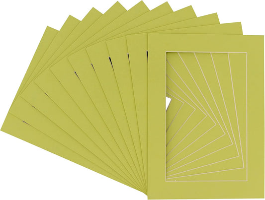 5x7 Mat for 8.5x11 Frame - Precut Mat Board Acid-Free Pistachio Green 5x7 Photo Matte For a 8.5x11 Picture Frame, Premium Matboard for Family Photos, Show Kits, Art, Picture Framing, Pack of 100 Mats