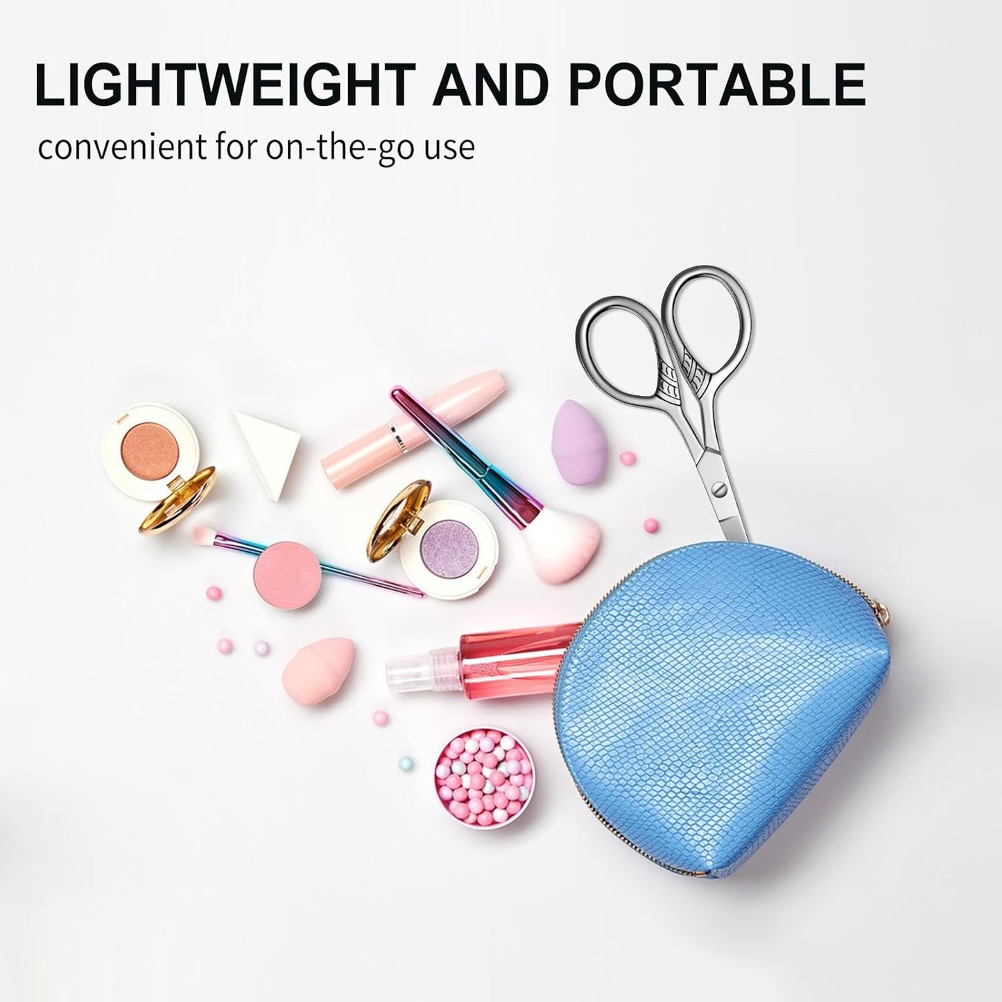 Stainless Steel Small Scissors with Textured Handle - All Purpose for Arts, Crafts, Sewing, Office & Kitchen, Sharp & Durable Cutting Tools -2Pcs