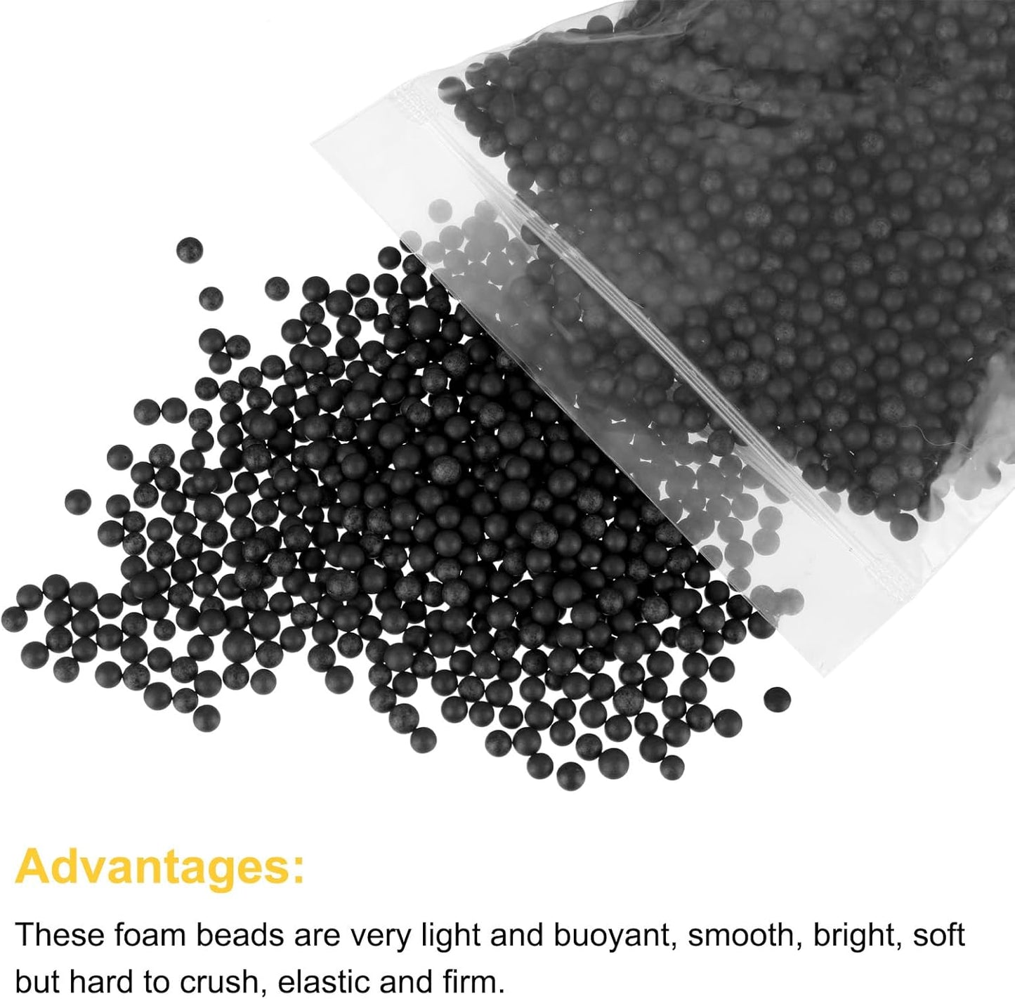 MECCANIXITY Foam Beads Foam Balls 2-3mm for Wedding and Party Decorations, Tiny Packing Balls, Arts DIY Crafts Supplies (Black,1 Pack Approx 8000pcs)