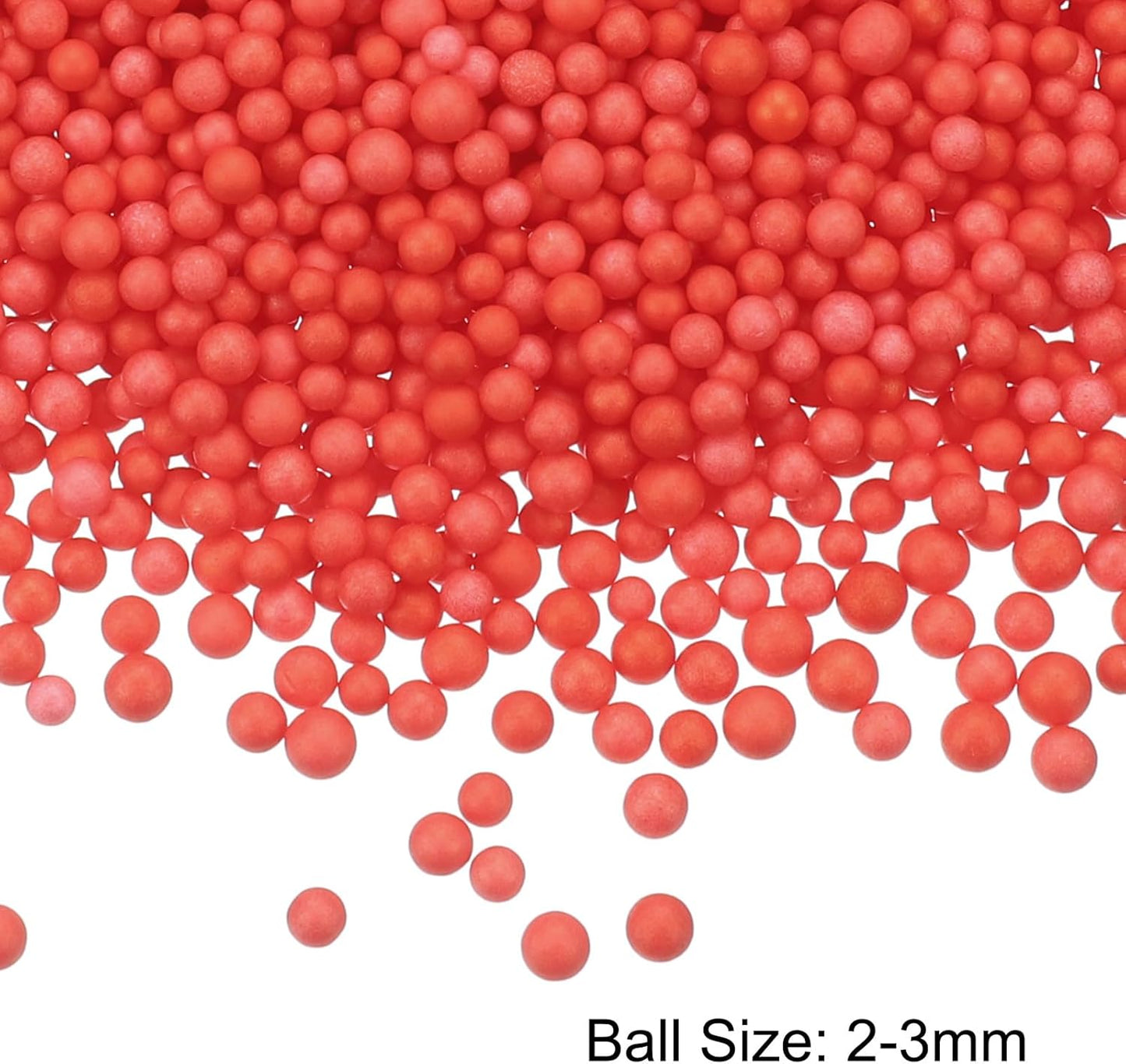 MECCANIXITY Foam Beads Foam Balls 2-3mm for Wedding and Party Decorations, Tiny Packing Balls, Arts DIY Crafts Supplies (Light Red,1 Pack Approx 8000pcs)