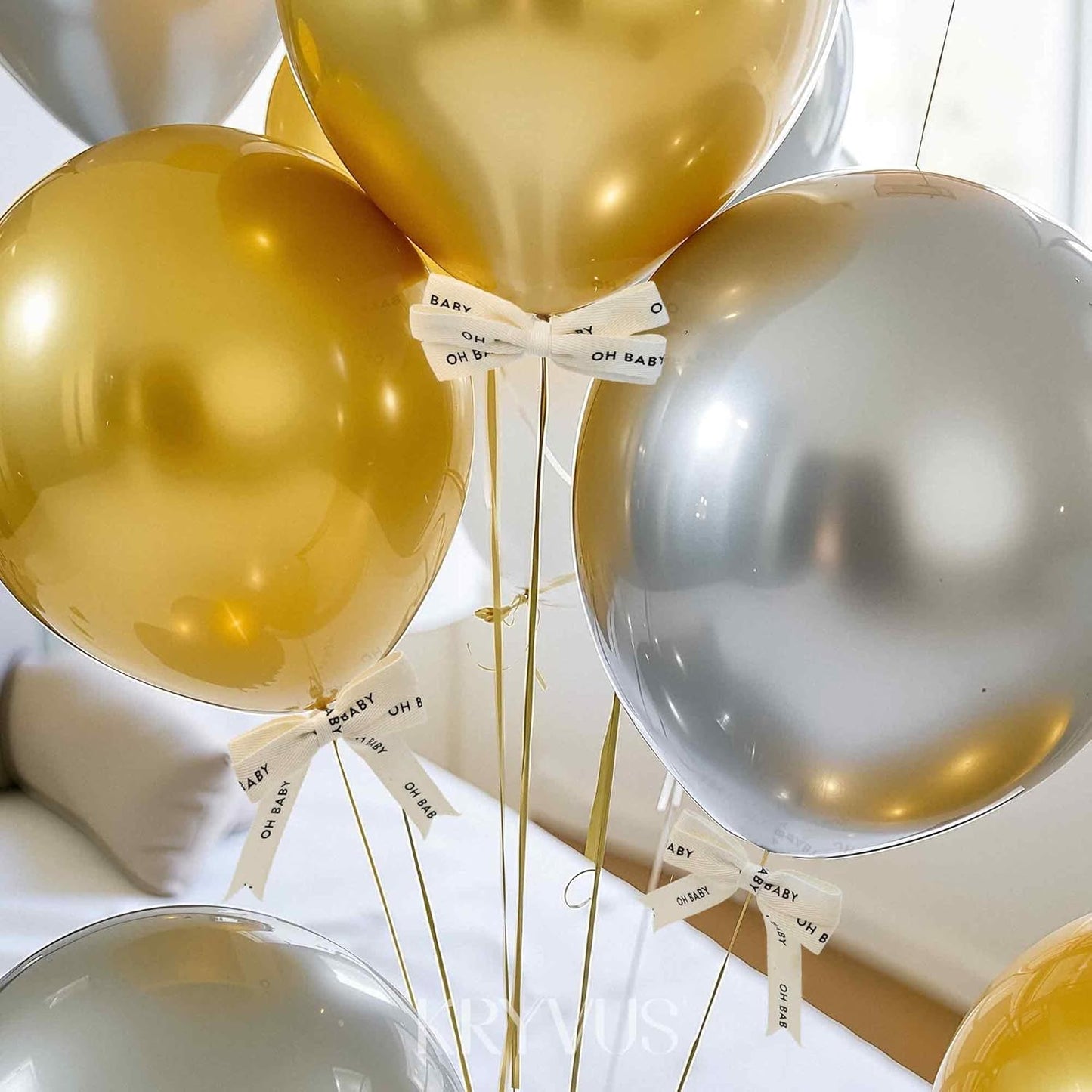 Baby Shower Ribbon - 5/8 Inch x 12 Yards Natural Twill Tape Ribbon, Cotton Herringbone Ribbons for Gift Wrapping, Birthdays, Christmas, Anniversaries, Valentine's Day, Mother's Day(OH Baby)