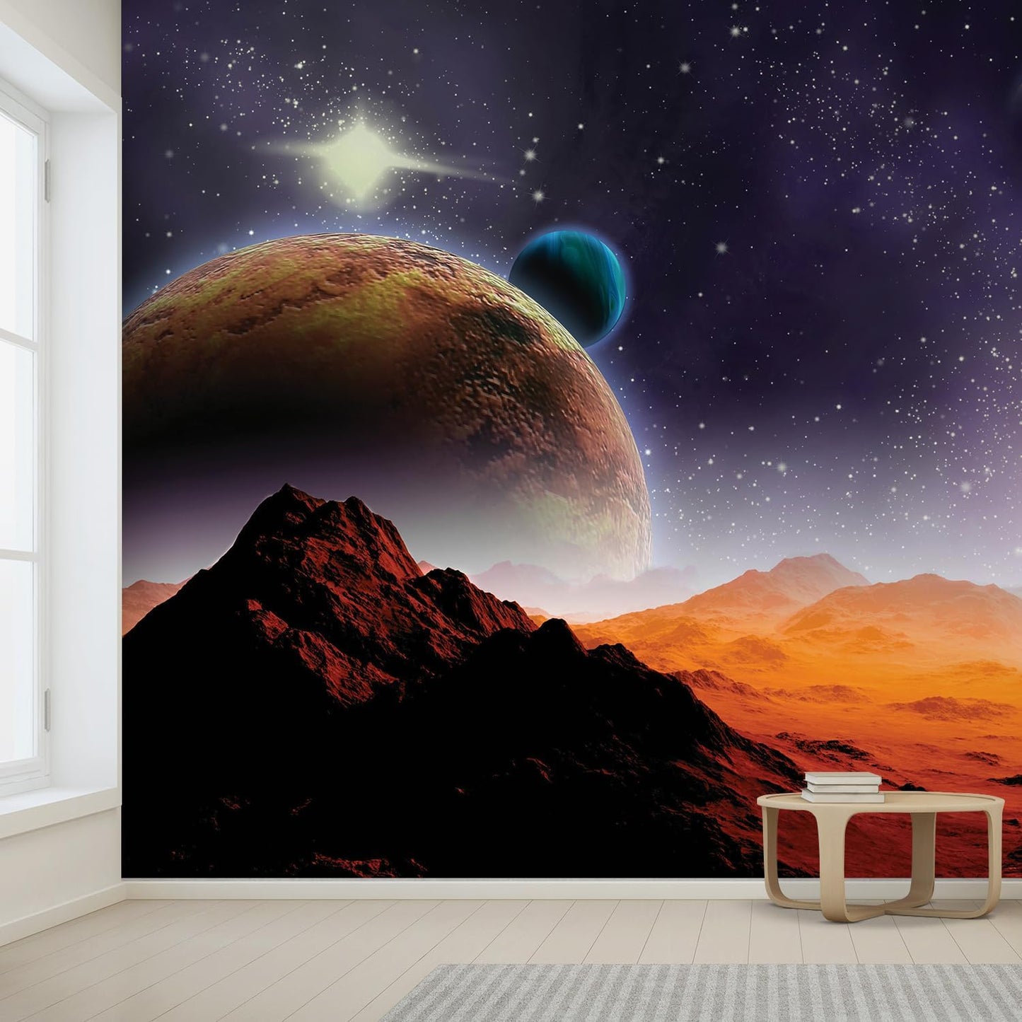 wall26 Wall Sticker/Wall Mural Peering into a Vibrantly Colored Space, Not Peel and Stick, Non-Woven Wallpaper Decorative for Bedroom, Living Room, Office - 132x168 inches
