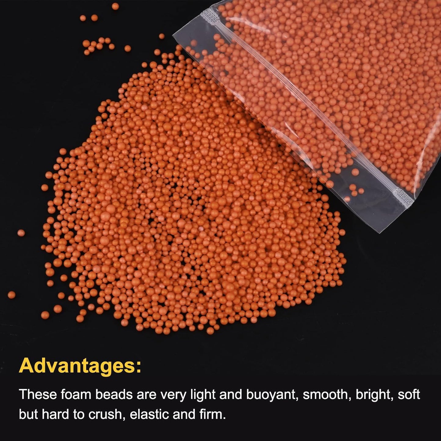 MECCANIXITY Foam Beads Foam Balls 2-3mm for Wedding and Party Decorations, Tiny Packing Balls, Arts DIY Crafts Supplies (Bright Orange,1 Pack Approx 8000pcs)
