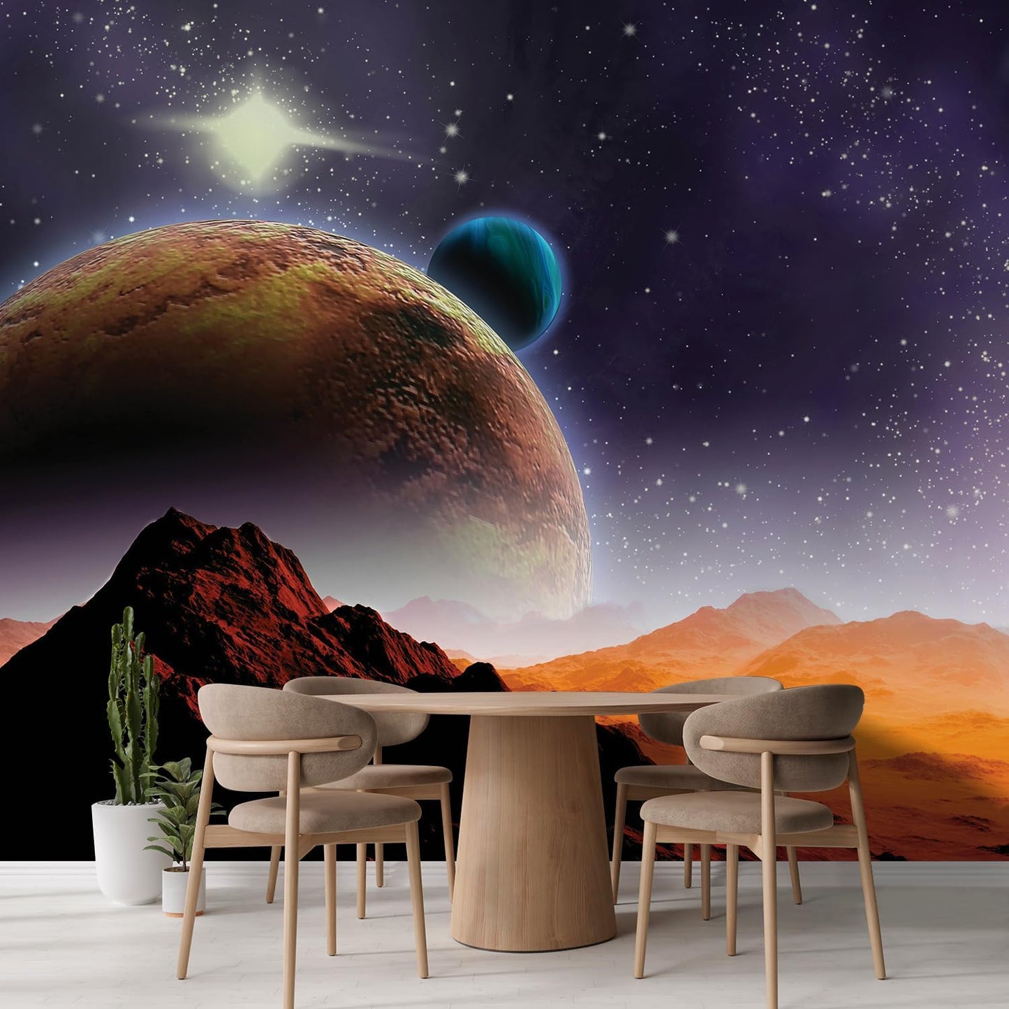 wall26 Wall Sticker/Wall Mural Peering into a Vibrantly Colored Space, Not Peel and Stick, Non-Woven Wallpaper Decorative for Bedroom, Living Room,Office - 132x120 inches