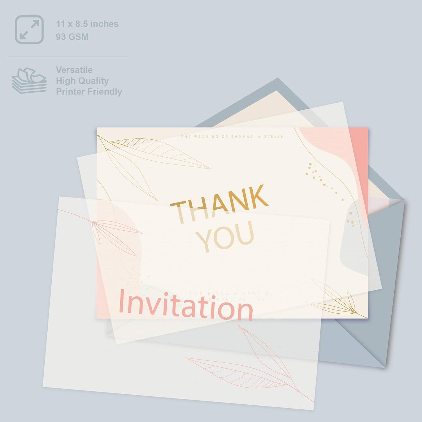 100 Pack Translucent Vellum Paper, 8.5 x 11 Inches