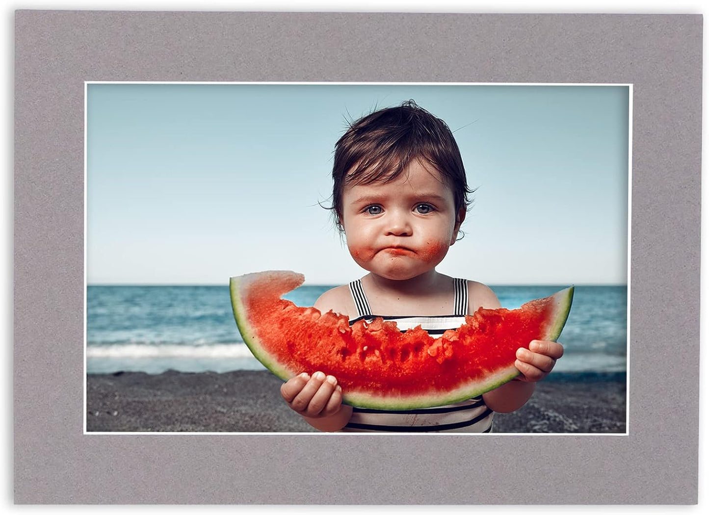 5x7 Mat for 8.5x11 Frame - Precut Mat Board Acid-Free Charcoal 5x7 Photo Matte Made to Fit a 8.5x11 Picture Frame, Premium Matboard for Family Photos, Show Kits, Art, Picture Framing, Pack of 1 Mat