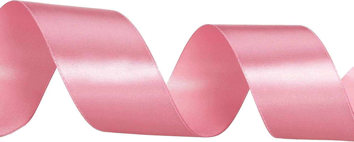 1 1/2 Inch Rose Gold Solid Satin Ribbon, 50 Yards Craft Fabric Ribbon for Gift Wrapping Floral Bouquets Wedding Party Decoration