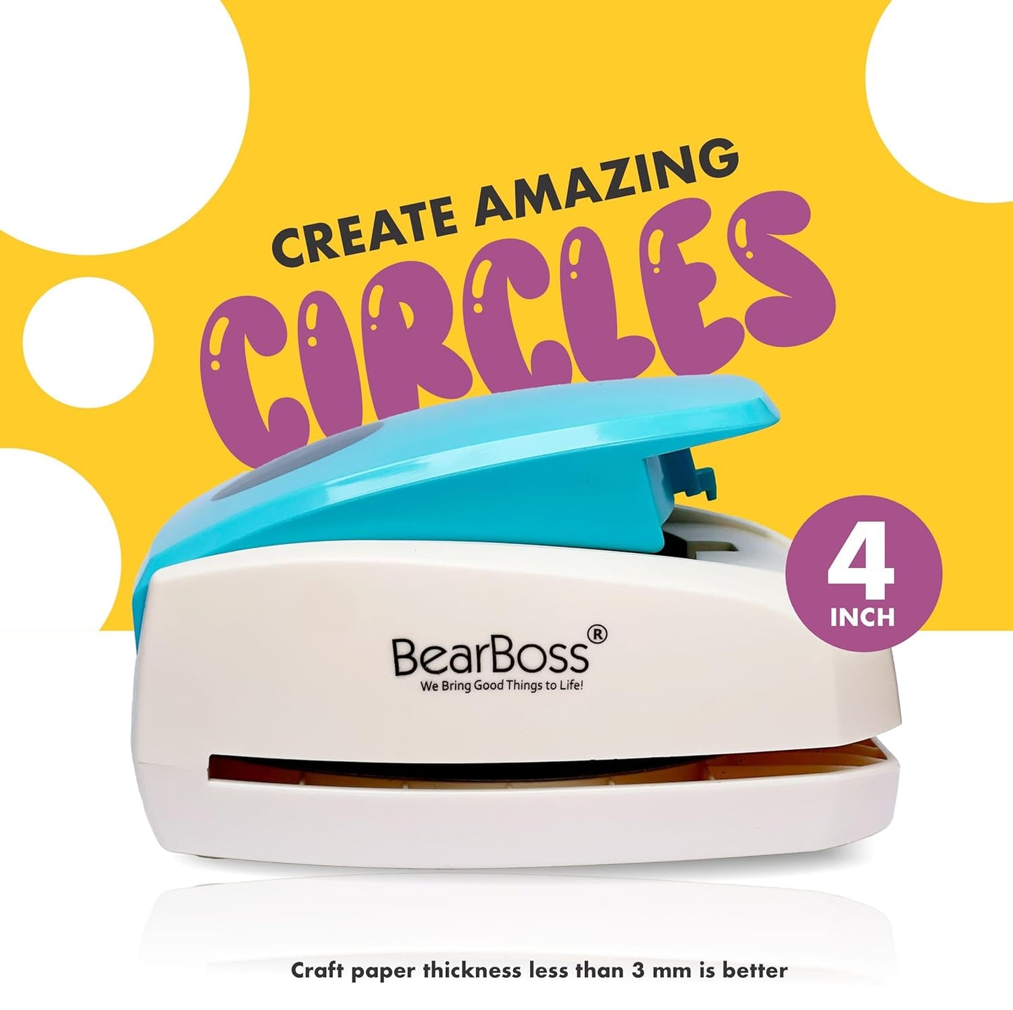 4 Inch Circle Punch, Hole Punch Shapes, Paper Punch Set for Scrapbooking Festival Paper Greeting Card DIY Albums Photos, 200 GSM Weight