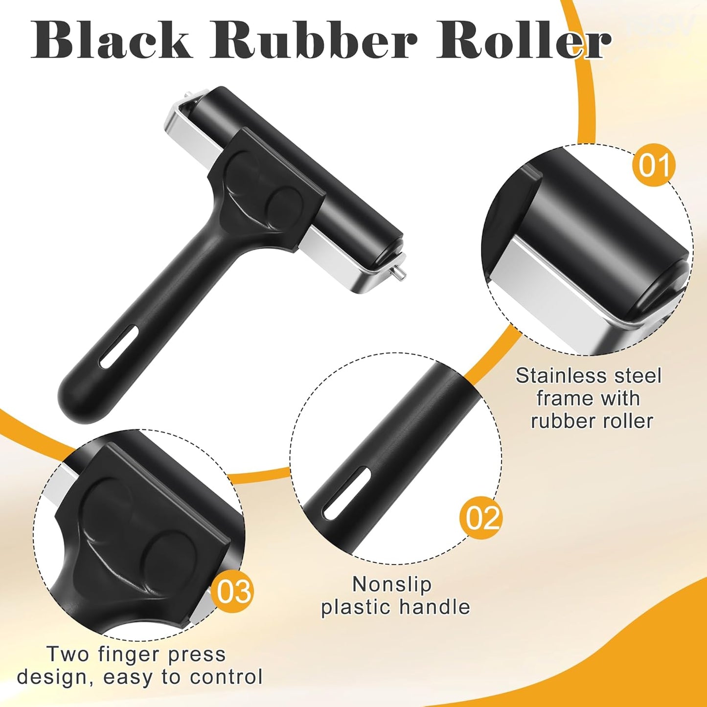 Coitak 1+1 Pcs Wooden Block Printing Baren with Rubber Brayer Roller, Block Printing Press Kit for Crafting, Printing, Inking, Stamping, Linocut