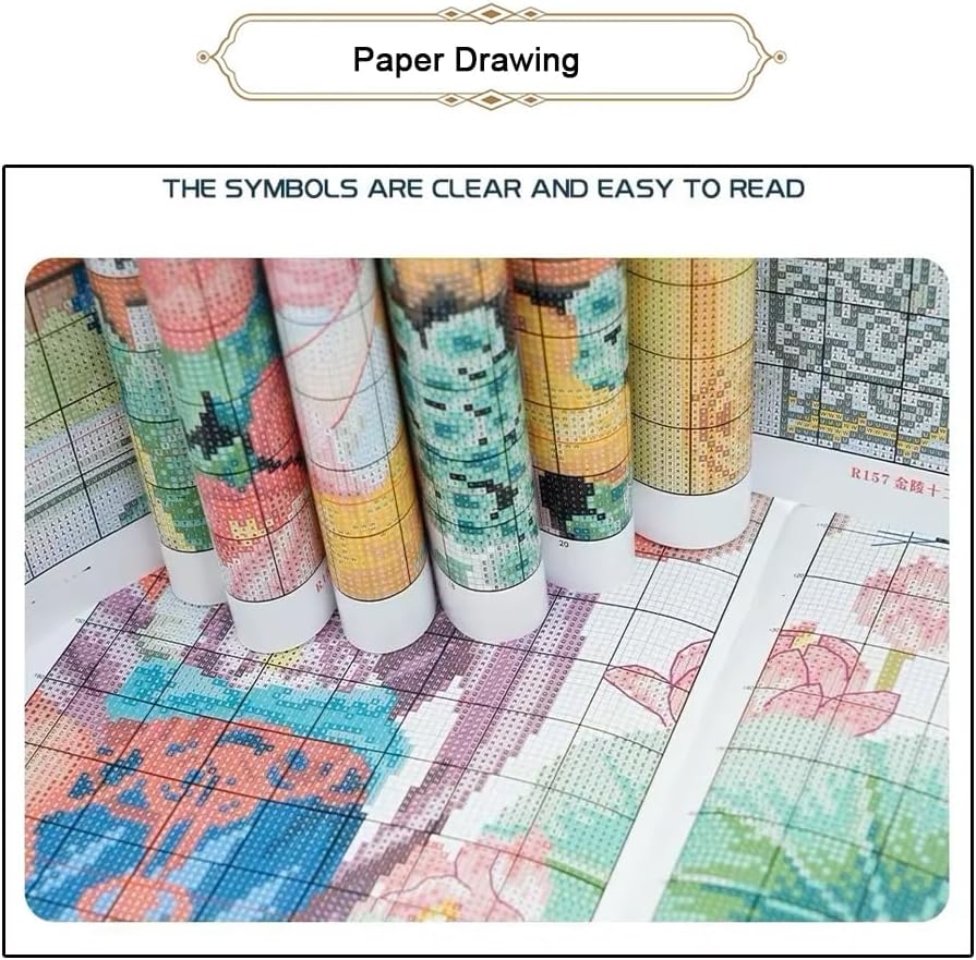 Threadhaven Cross-Stitch Kit 14CT Aida Counted Embroidery Complete Set with Fabric, Threads, Needles & Chart-Premium Beautiful Girls Design for Adults & Beginners- Snow Fairy 13.4''×13.4''