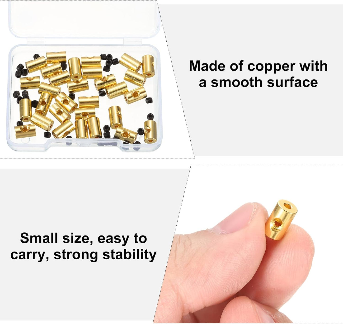MECCANIXITY 30 Pcs Metal Locking Pin Backs, Locking Pin Keepers Locking Clasp 9mm(H) with 4 Wrench Replacement in Storage Case for Badge, Brooch, Gold Tone
