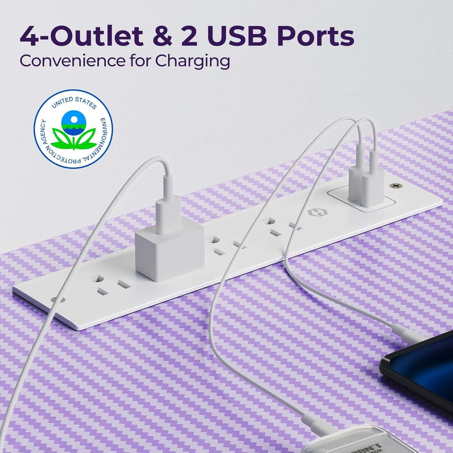 SEVEN WARRIOR Gaming Desk 50.4” with LED Light & Power Outlets, L-Shaped Gaming Desk Carbon Fiber Surface with Monitor Stand, Ergonomic Gamer Table with Headphone Hook, Purple