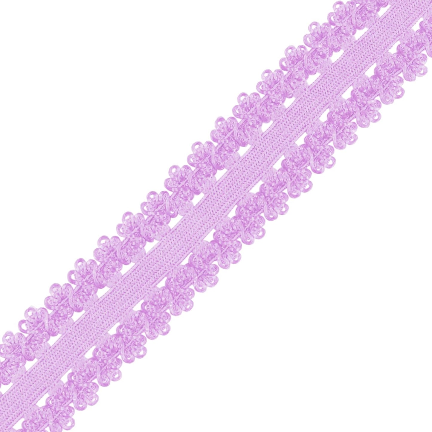 Mandala Crafts Lilac Stretch Lace Soft Elastic Trim Roll - 55 Yards 1 Inch Wide Stretchy Frilly Picot Ribbon for Sewing Lingerie, Headbands, Underwear, and Crafts