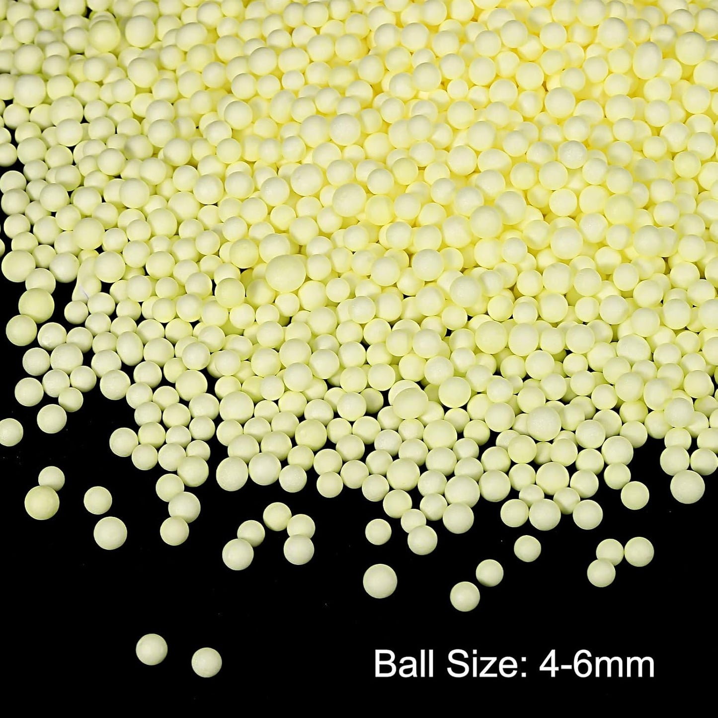 MECCANIXITY Foam Beads Foam Balls 4-6mm for Wedding and Party Decorations, Tiny Packing Balls, Arts DIY Crafts Supplies (Yellow,1 Pack Approx 5000pcs)