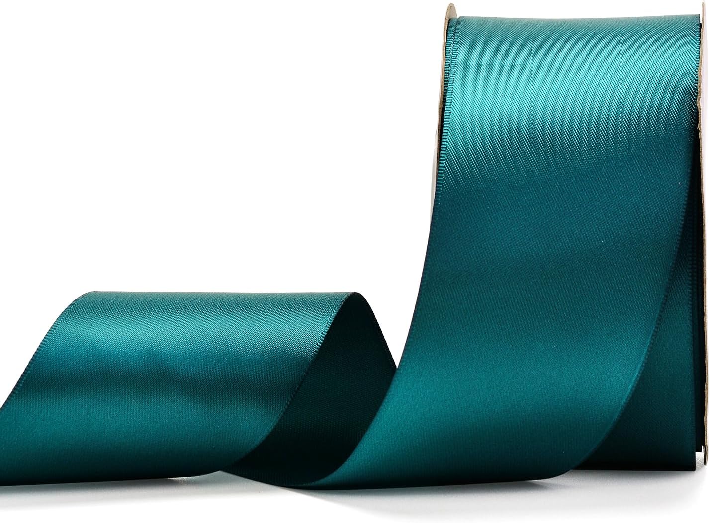 YAMA Double Face Satin Ribbon - 2 Inch 25 Yards for Gift Wrapping Ribbons Roll, Teal