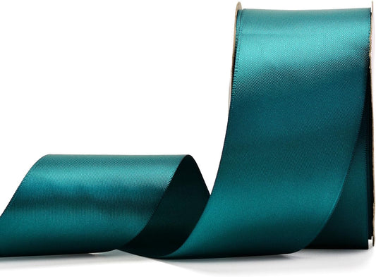 YAMA Double Face Satin Ribbon - 2 Inch 25 Yards for Gift Wrapping Ribbons Roll, Teal