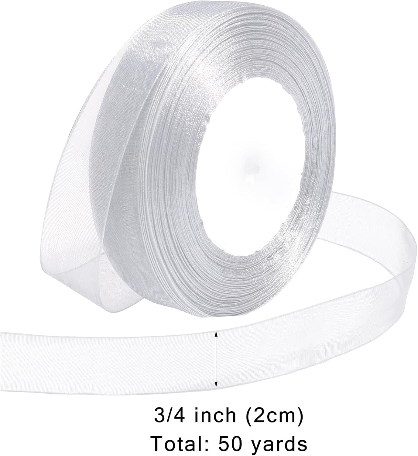 Ribbon for Gift Wrapping 3/4 inch Dusty Blue Sheer Organza Ribbon for Flower Bouquet Tulle Thin Chiffon Ribbons for Wedding Invitations Christmas Halloween Presents Decorations Crafts 50 Yards