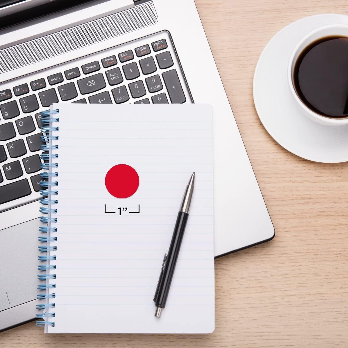 ChromaLabel 1 Inch Round Colored Stickers, Removable Sticky Dots Color Coding Labels, Ideal Dot Stickers for Arts and Crafts - 1000 Colored Labels per Dispenser Box, Red Dots