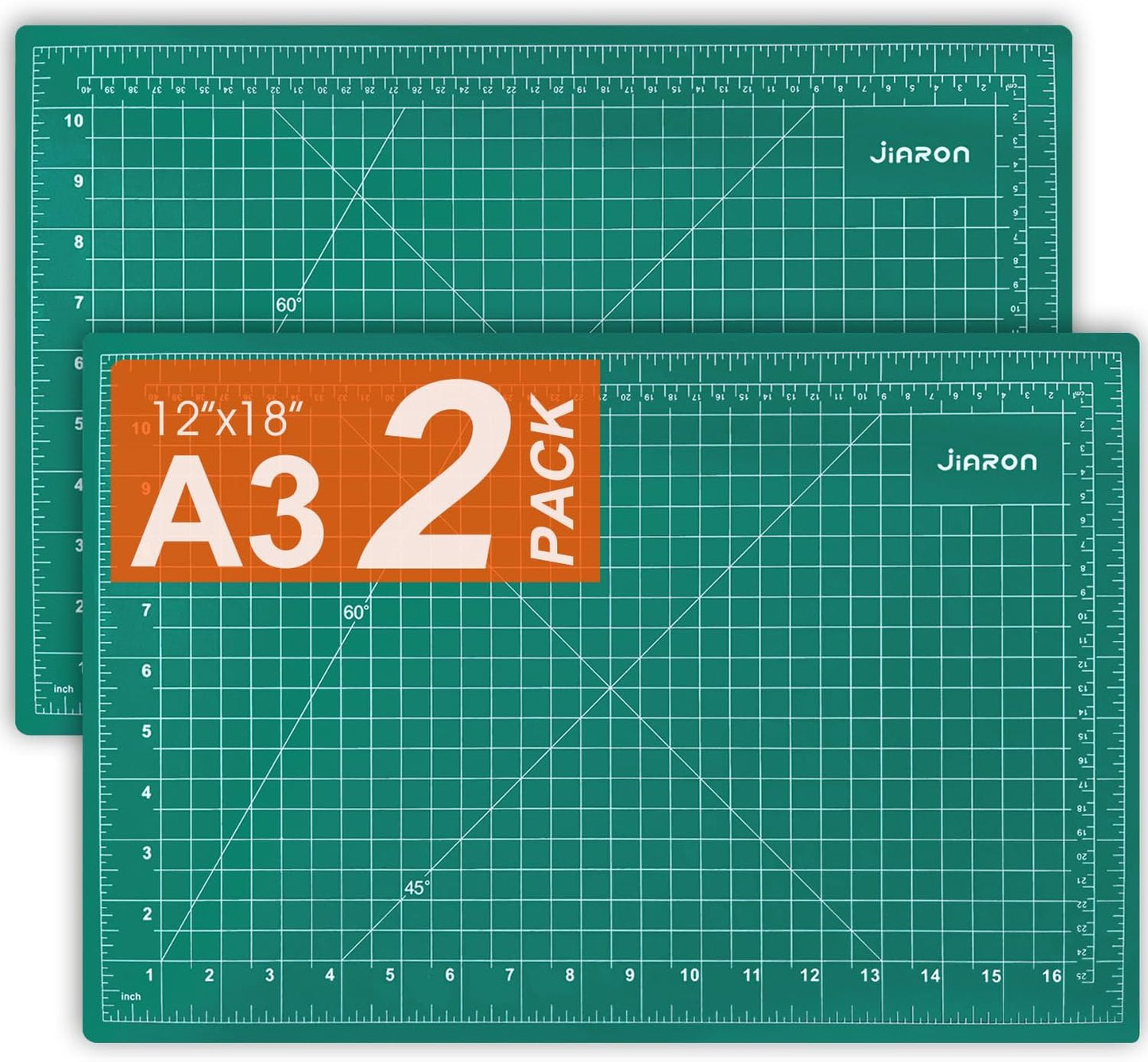 2 Pack Self Healing Sewing Mat, JIARON 12'' x 18'' Cutting Mats for Crafts, Double Sided 5 Layers Craft Cutting Mat for Sewing, Crafts, Scrapbooking Mat.