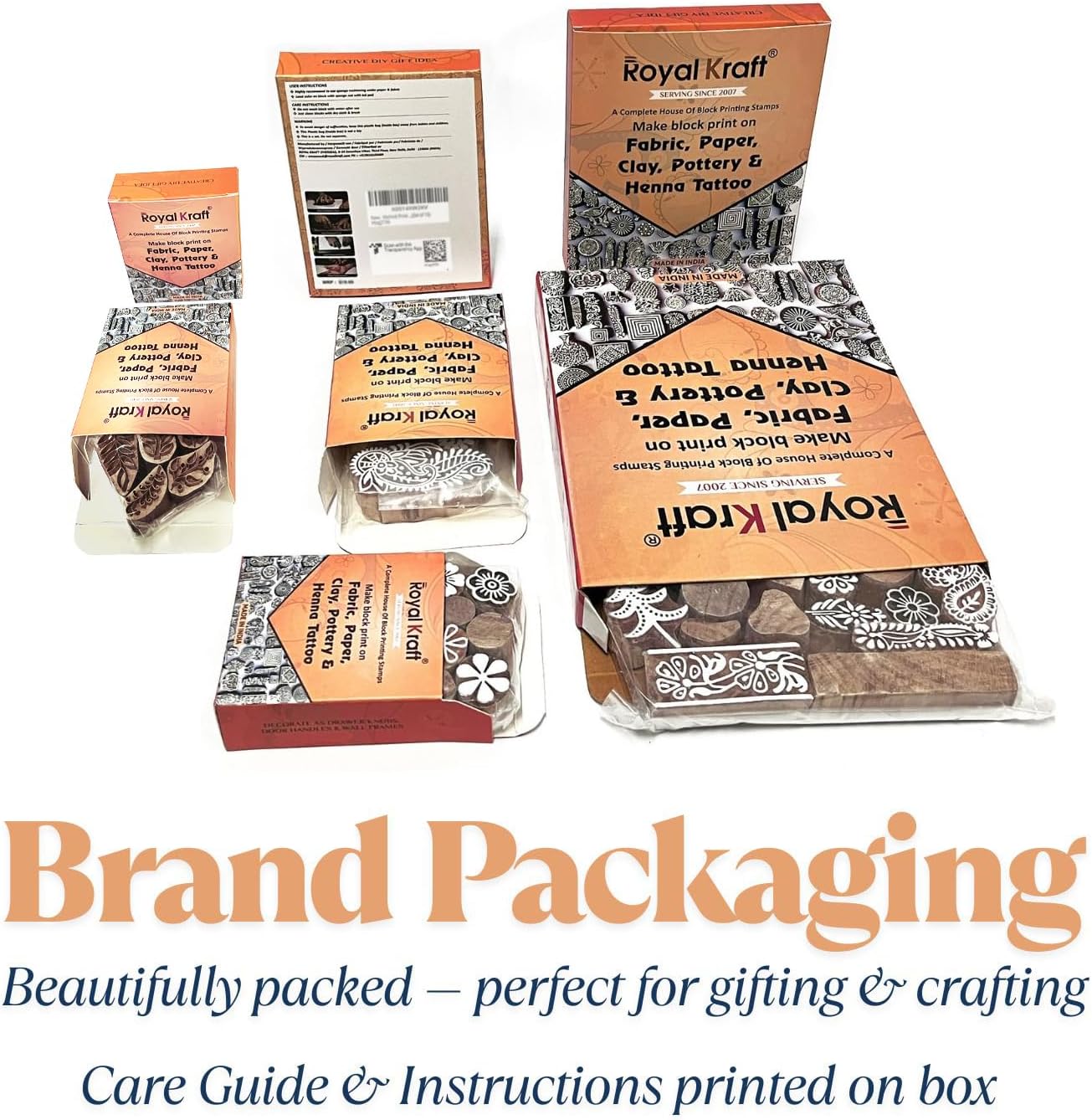 Mehndi Print Blocks Stylish Border Pattern Wooden Stamps (Set of 10) Htag2156