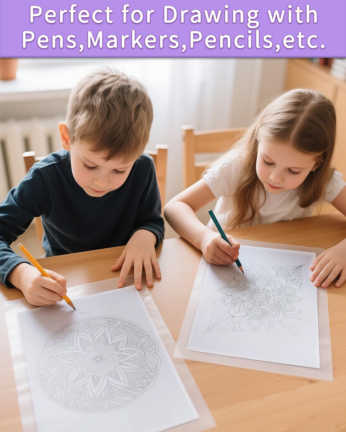 Vellum Paper 8.5 x 11 Translucent Printable 100gsm/68lbs Vellum Tracing Paper Translucent Vellum Paper for Invitation Greeting Cards Tracing Paper Pad for Drawing Sketching Writing (30 Sheets)