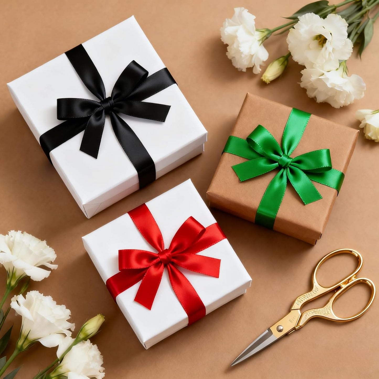 5/8 Inch 100 Yards Black Ribbon, Black Satin Ribbons for Gift Wrapping, Wedding, Birthday Party Decoration, Valentine's Day, Craft, Hair, Floral, Sewing