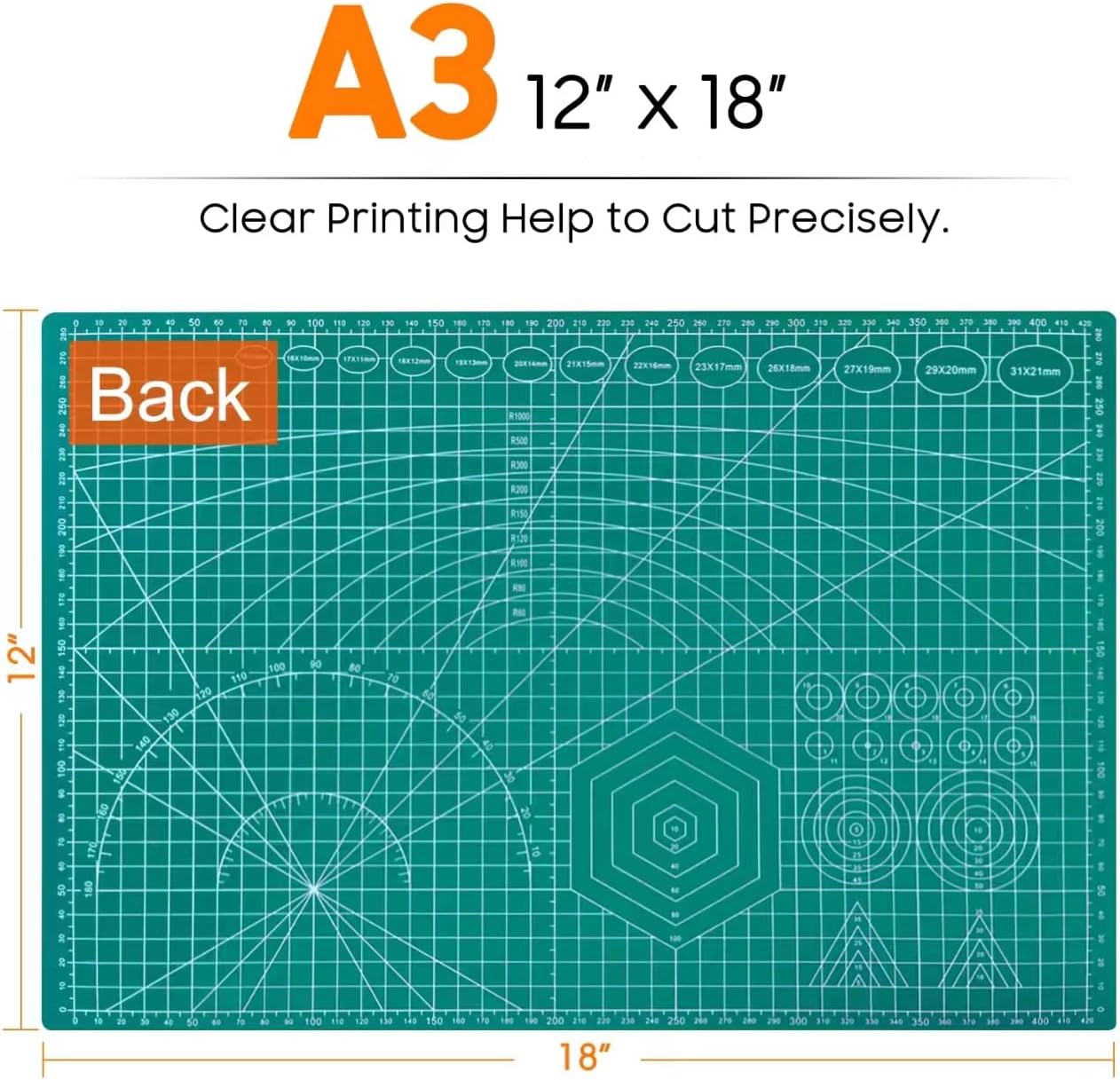 5 Pack Self Healing Sewing Mat, JIARON 12'' x 18'' Cutting Mats for Crafts, Double Sided 5 Layers Craft Cutting Mat for Sewing, Crafts, Scrapbooking Mat.