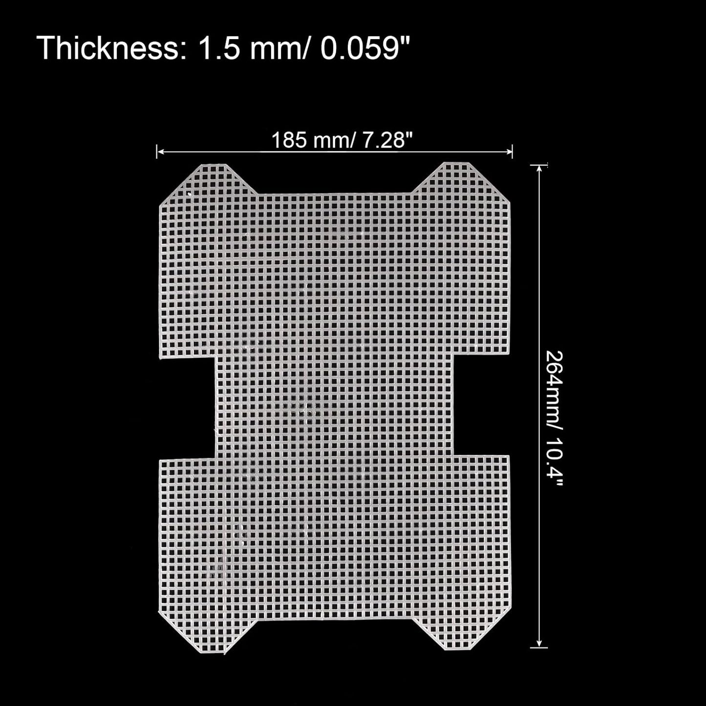 MECCANIXITY 4Pcs Plastic Mesh Canvas Sheet 6 Count 26.4 cm/ 10.4" for Crochet Bag Making Blank Canvas for Embroidery Needlepoint, Bag, Knit Crochet Mesh, White