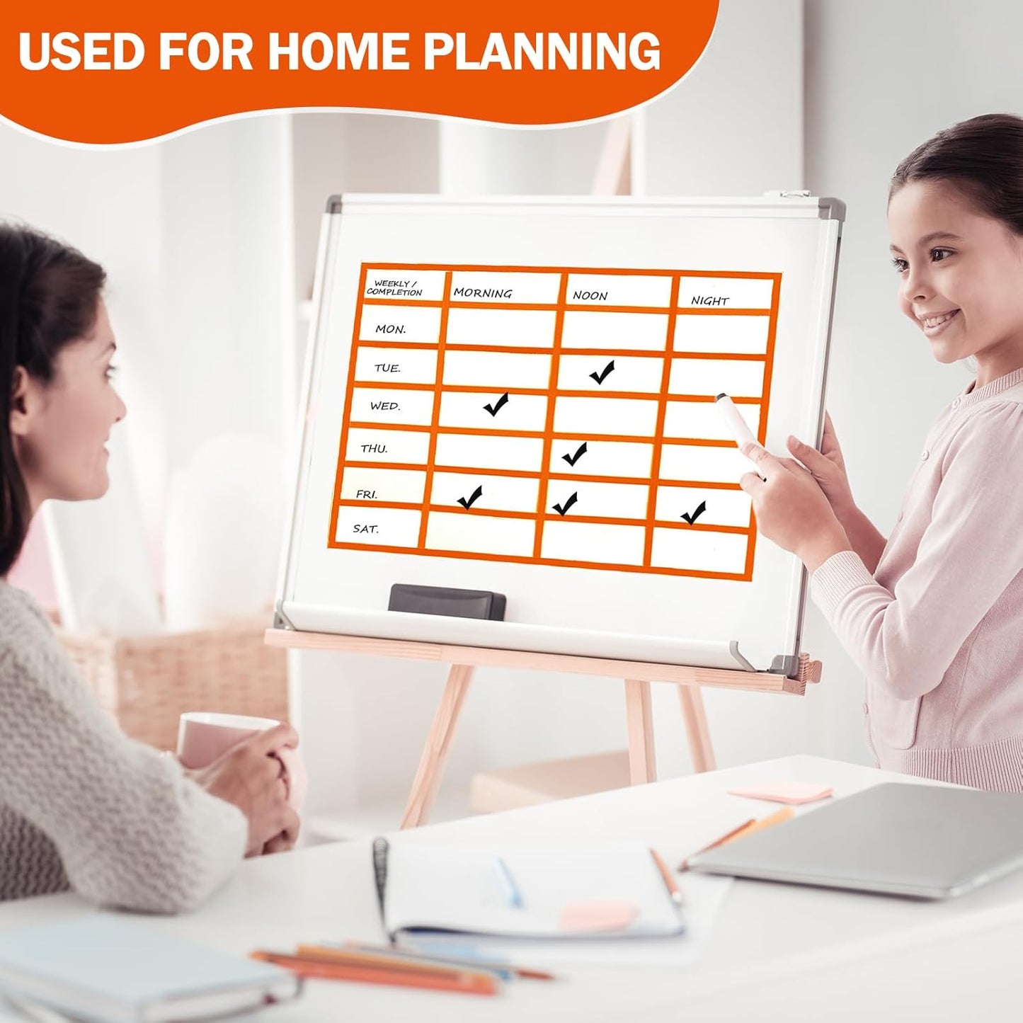 Magnetic Tape Roll Thin Strips, 0.39 Inch x 66 Feet Magnetic Board Dividers Whiteboard Graphic Decorative Tape Marking Line for Classroom Office Art Accessories(Orange)