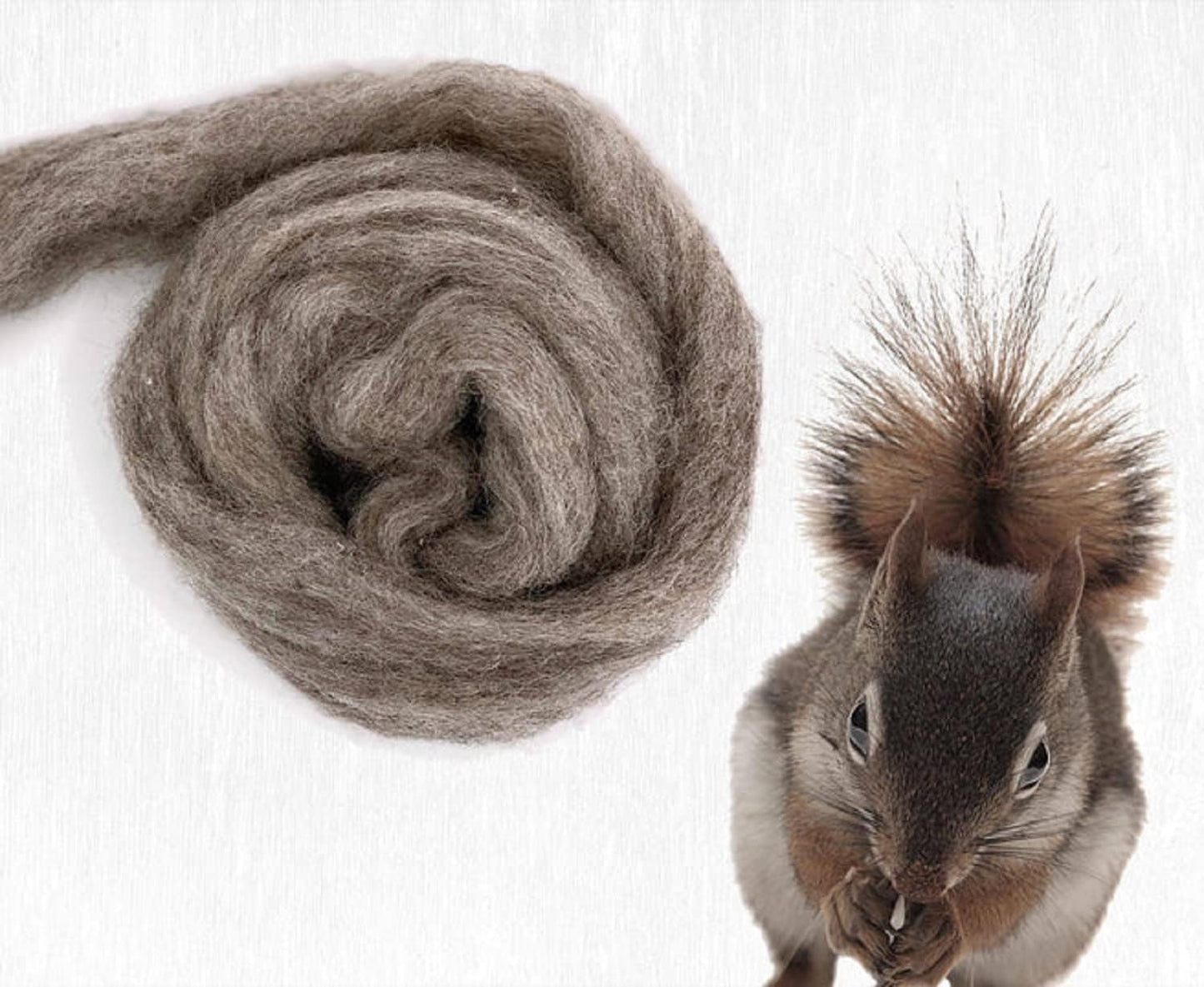 Revolution Fibers Carded Corriedale Wool Sliver - Furry Friends | 100% Natural 29 Micron Bulky Wool | Perfect for 3D Needle Felting, and Wet Felting (Squirrel Brown)