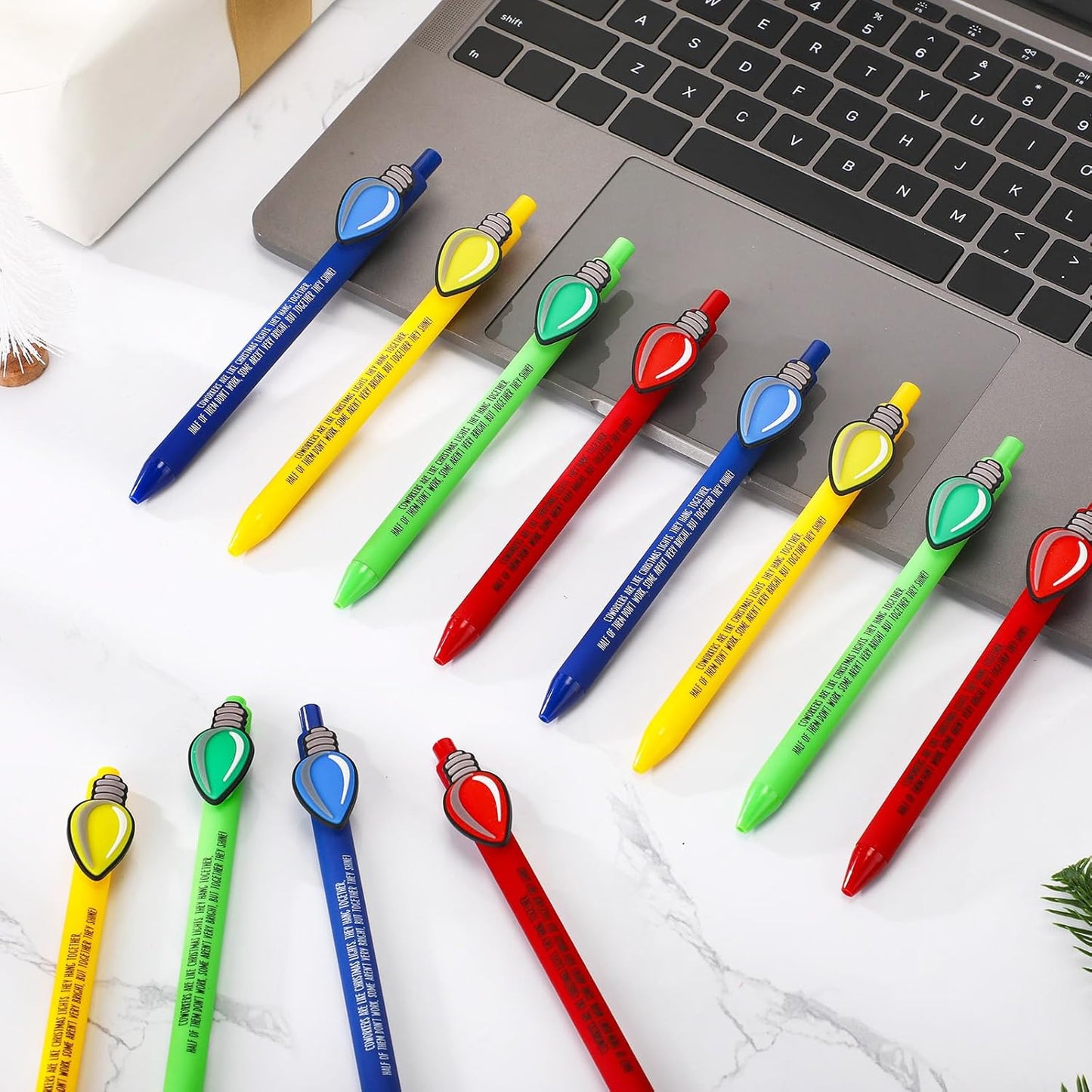 Eaasty 48 Pcs Christmas Gifts for Coworkers Appreciation Ballpoint Pens Bulk Coworkers Are Like Christmas Lights Holiday Thank You Gifts for Employee Team Colleagues (Appreciation)