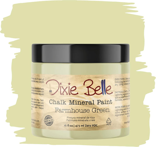 Dixie Belle Paint Company Chalk Finish Furniture Paint - Farmhouse Green (16oz) - Matte Spring Green Chic Chalk Mineral DIY Furniture Paint