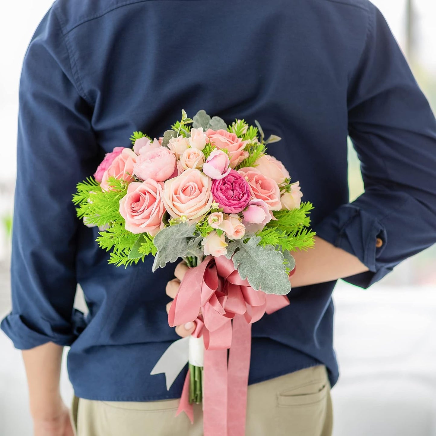 LIUYAXI Rose Gold Double Faced Satin Ribbon, 1/8" X Continuous 100 Yards, Thin Ribbons Perfect for Gift Wrapping Wedding Invitation Card Hair Bows Tag Floral Arrangement DIY Craft