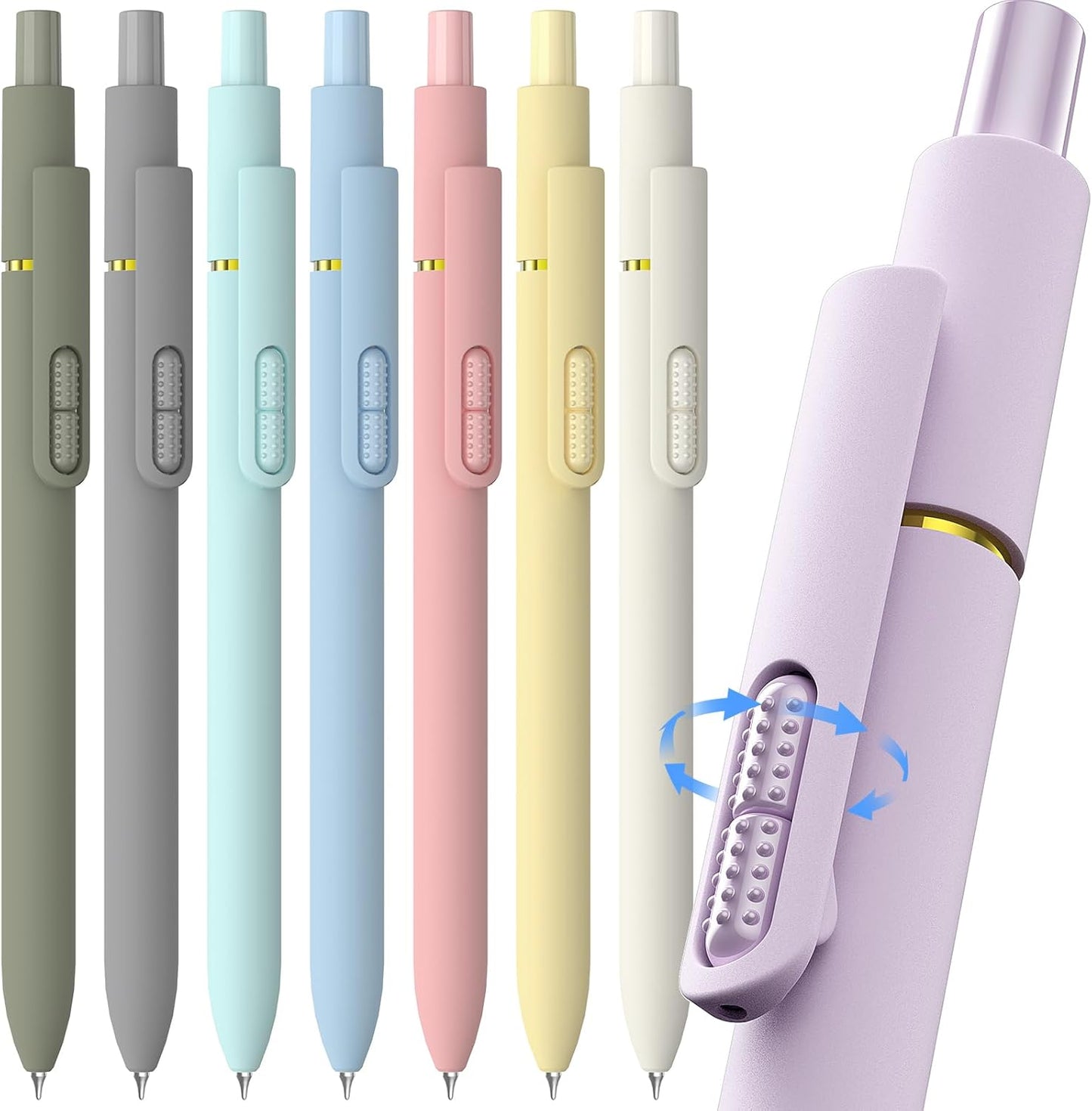 8Pcs Gel Pens - 0.5mm Black Ink Pens Fine Point Smooth Writing, Quick Drying Retractable Pen for Journaling, Cute School & Office Supplies