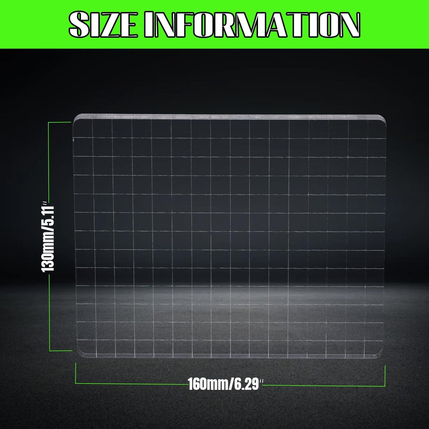 Clear Acrylic Stamp Blocks, 5.12" * 6.3" Acrylic Stamping Block Tool Clear Stamp with Grid Lines for Photography Props Scrapbooking Crafts Card Making